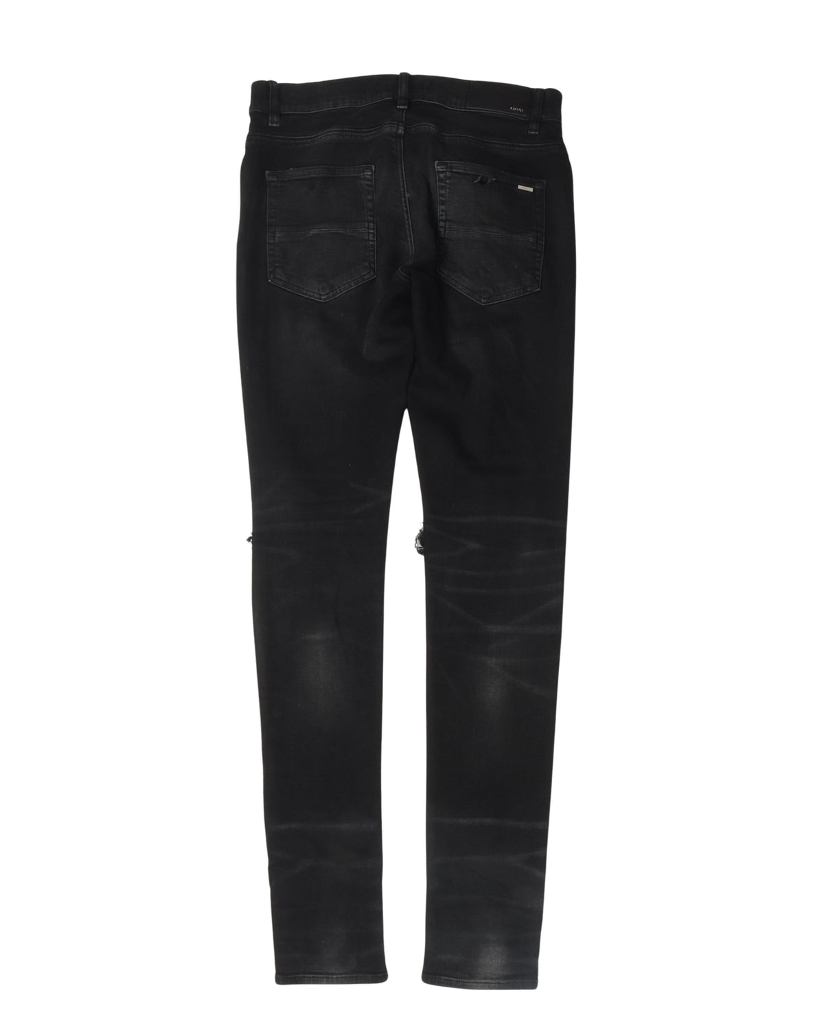 Distressed Knit Repair Denim Jeans