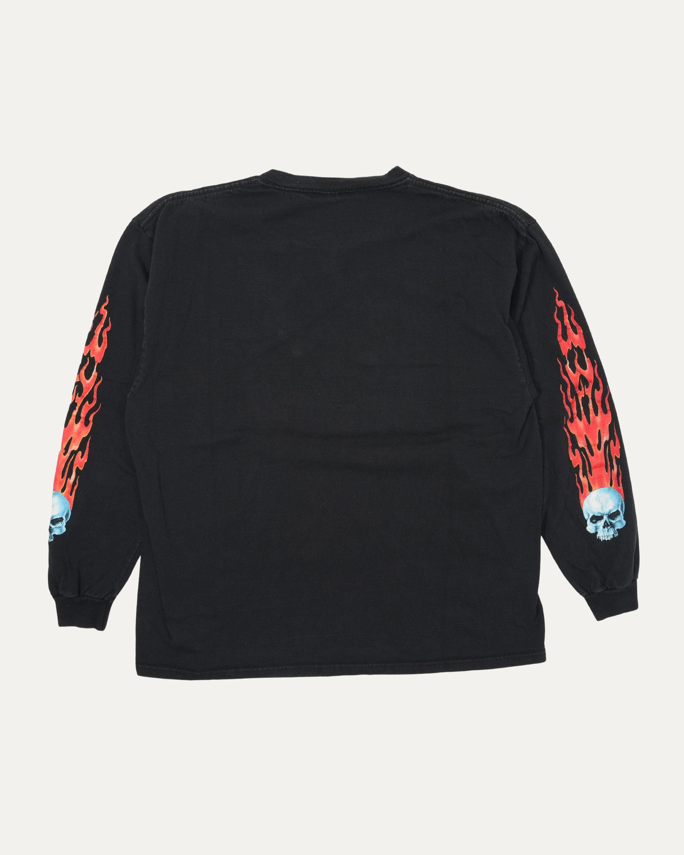 Flaming Skull Long Sleeve T-Shirt