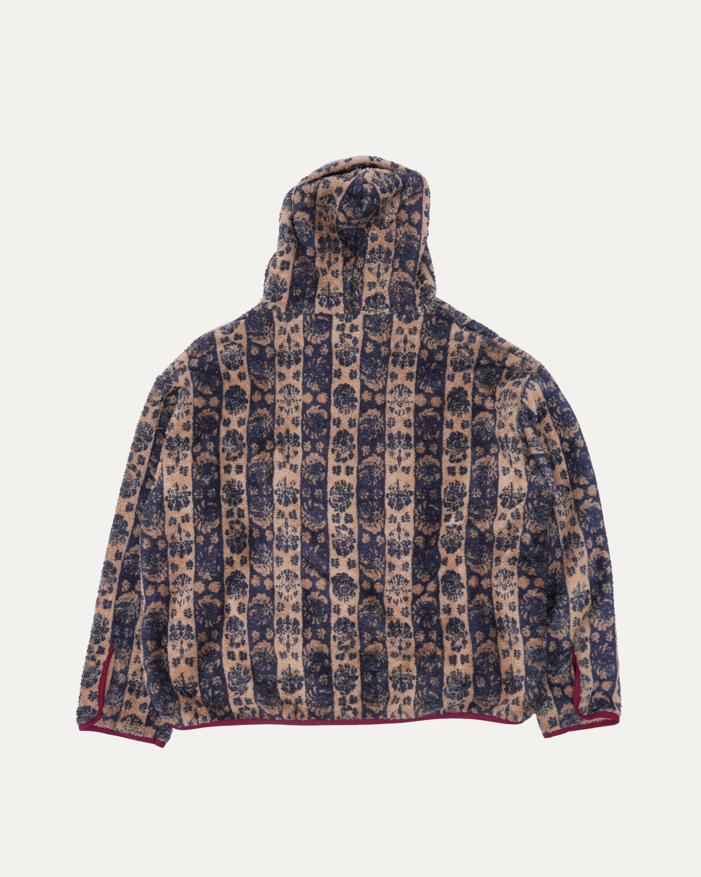 Damask Stripe Fleece Baja Hooded Parka