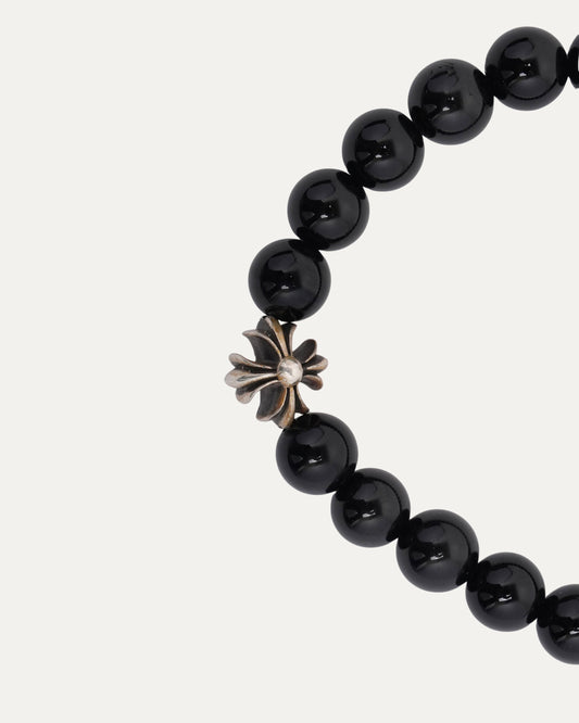 8mm Onyx Plus Cross Bead Bracelet