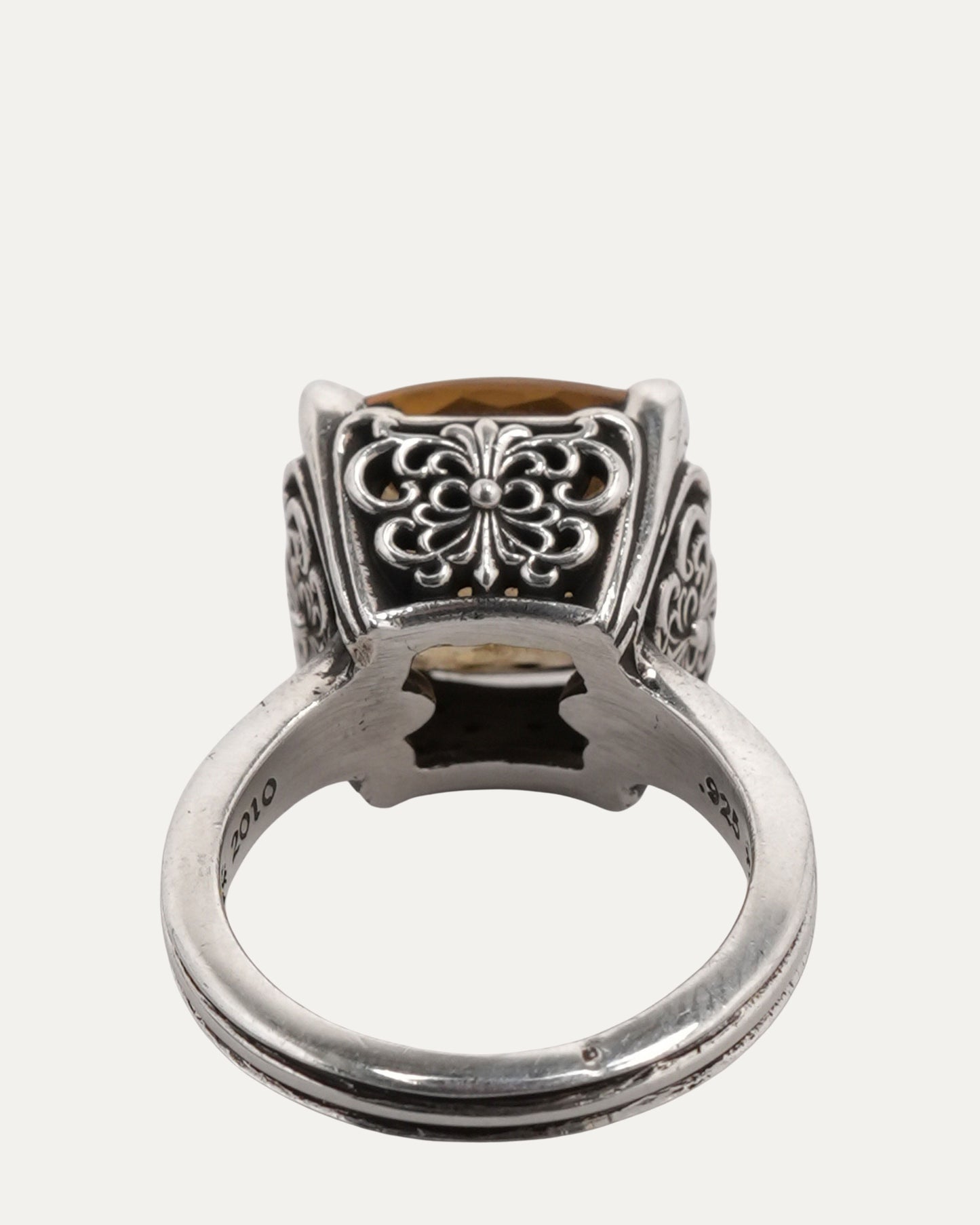Citrine Butterfly Cross Cocktail Ring