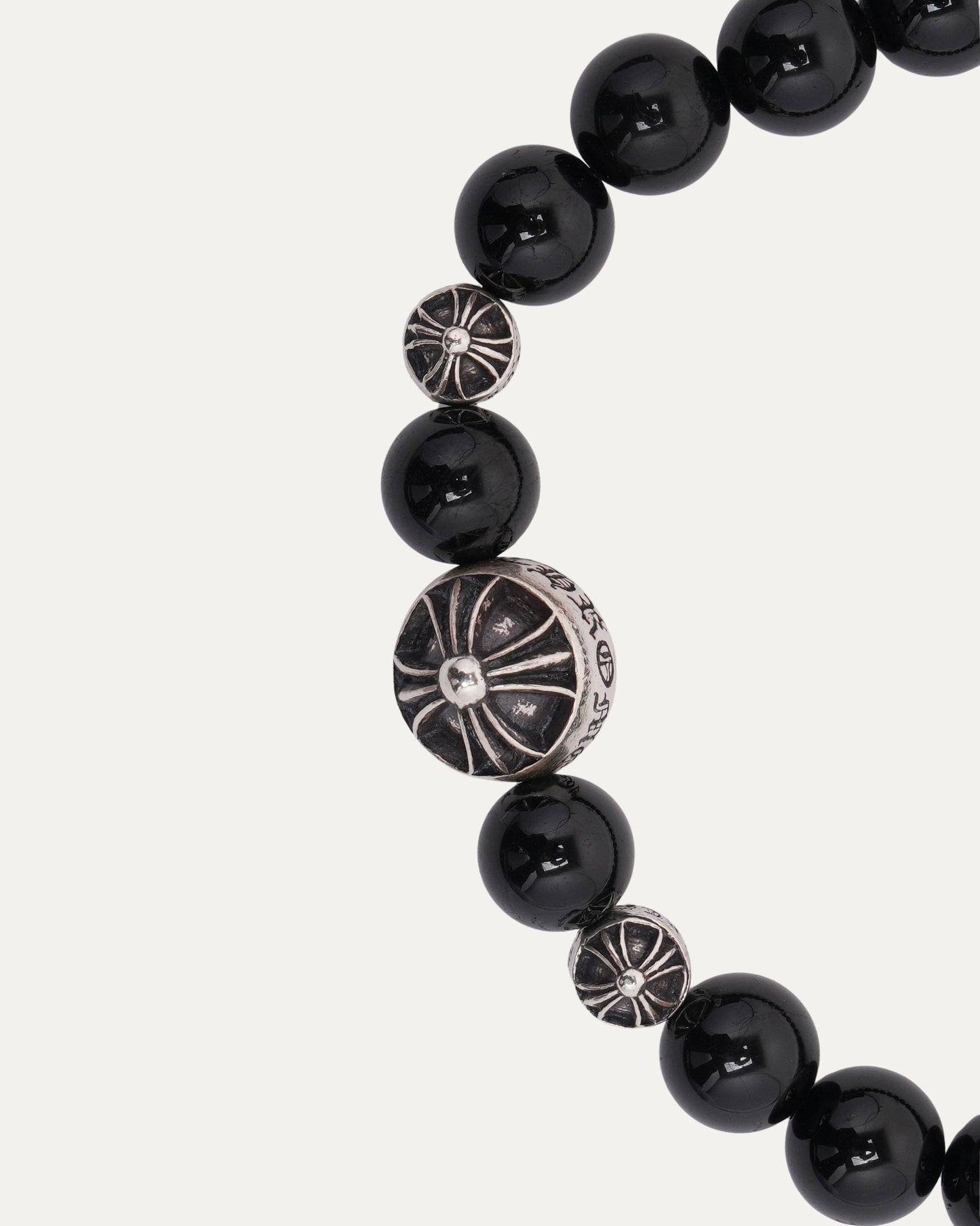Large Multicharm Black Tourmaline Bead Bracelet
