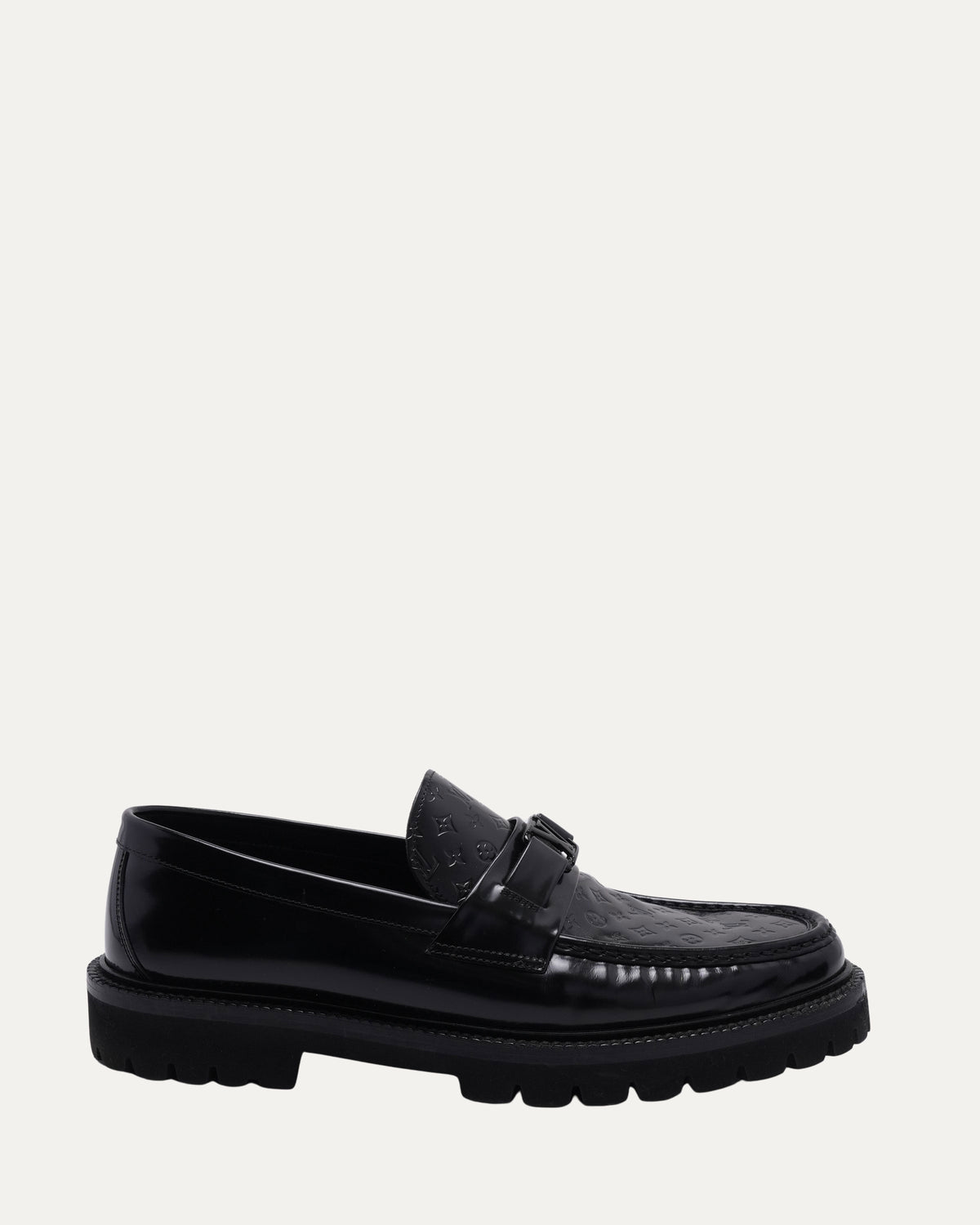 Debossed Monogram Patent Leather Loafers