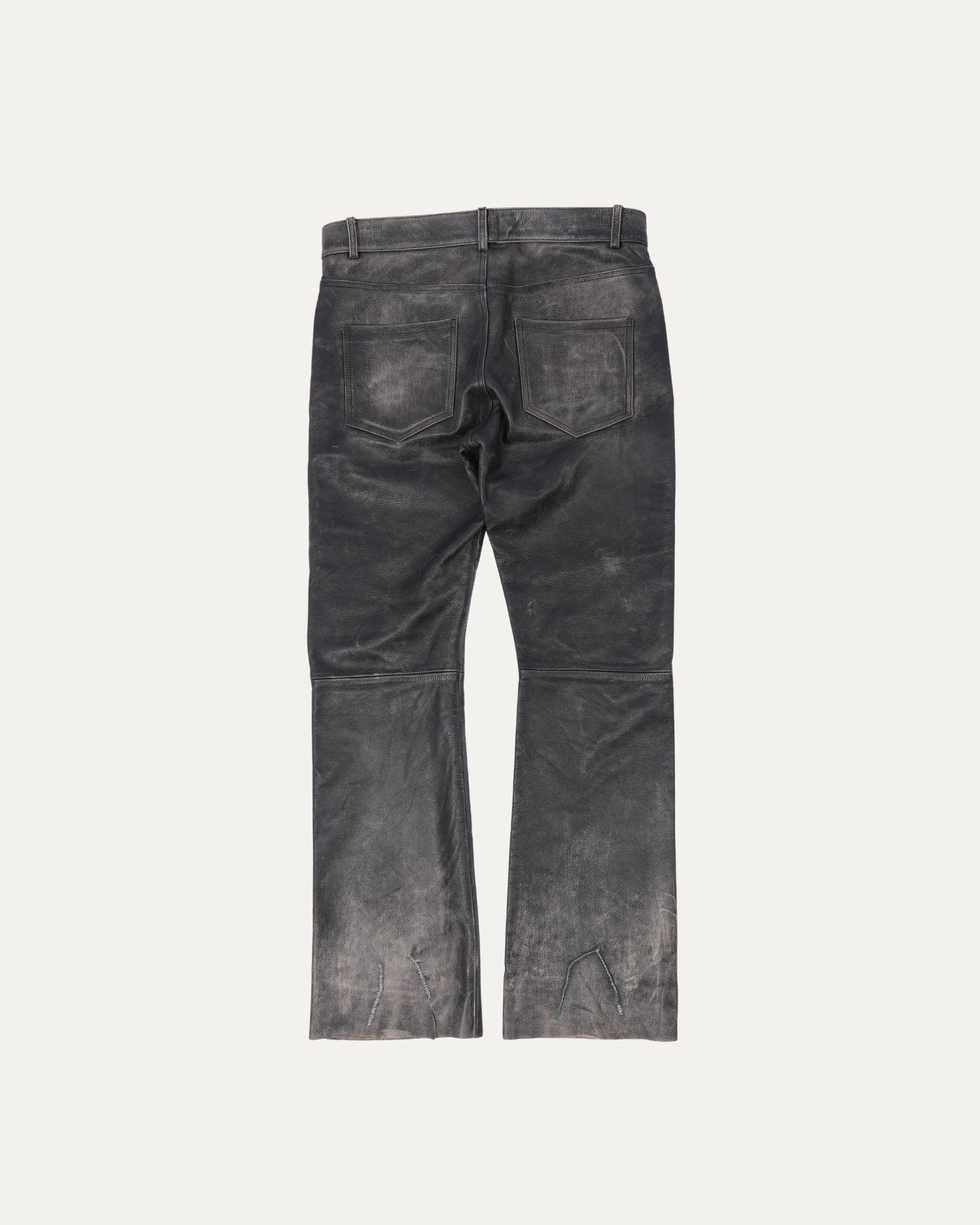 SS24 Leather Flare Jeans