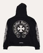 Paris Exclusive Beaded Horseshoe Logo Thermal Zip Up Hoodie