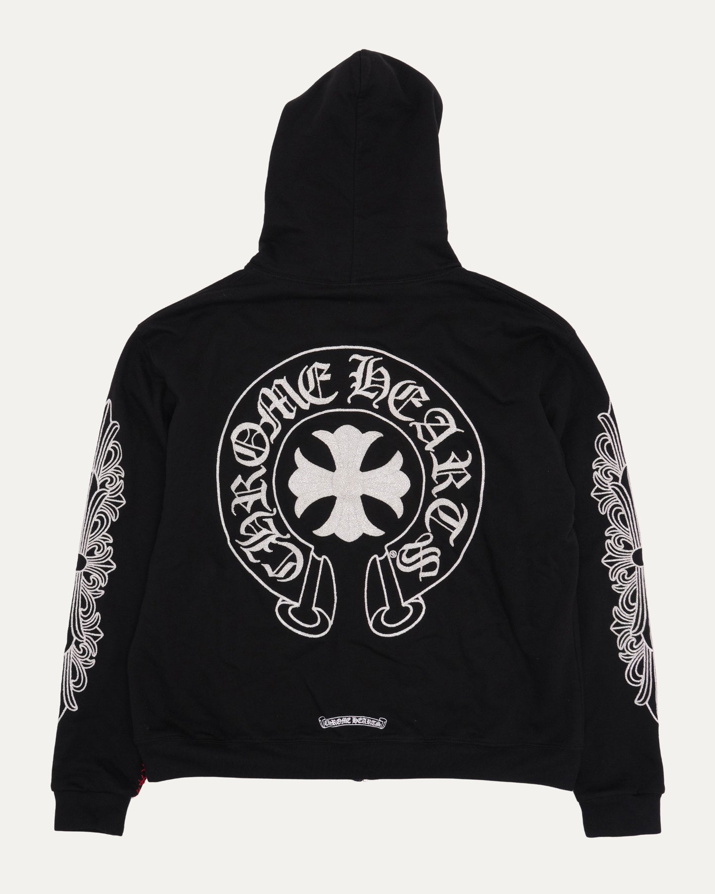 Paris Exclusive Beaded Horseshoe Logo Thermal Zip Up Hoodie