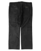 Leather Cross Patch Pants