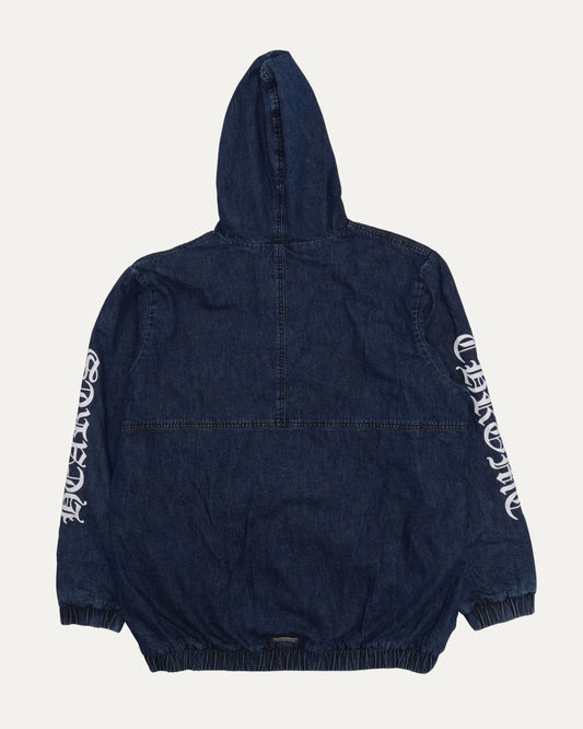 Ruckus Hooded Denim Cross Patch Jacket