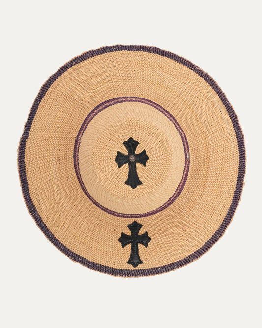 Cross Patch Straw Hat