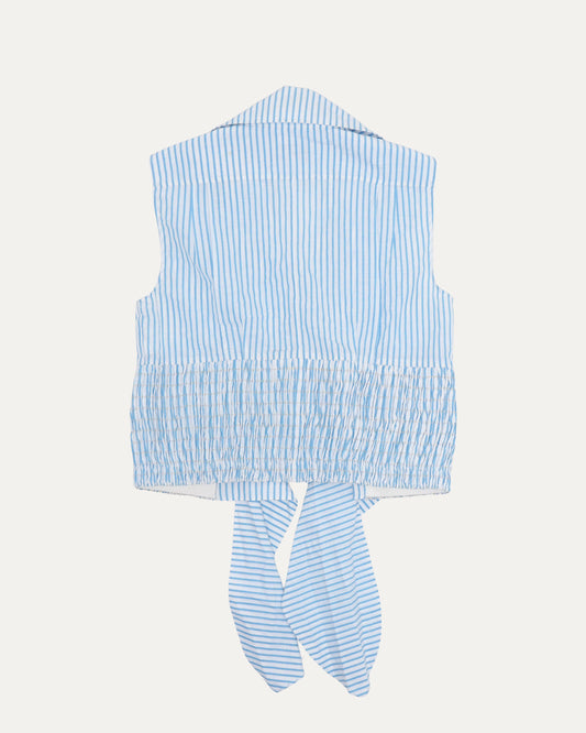 Striped Tie Hem Sleeveless Top