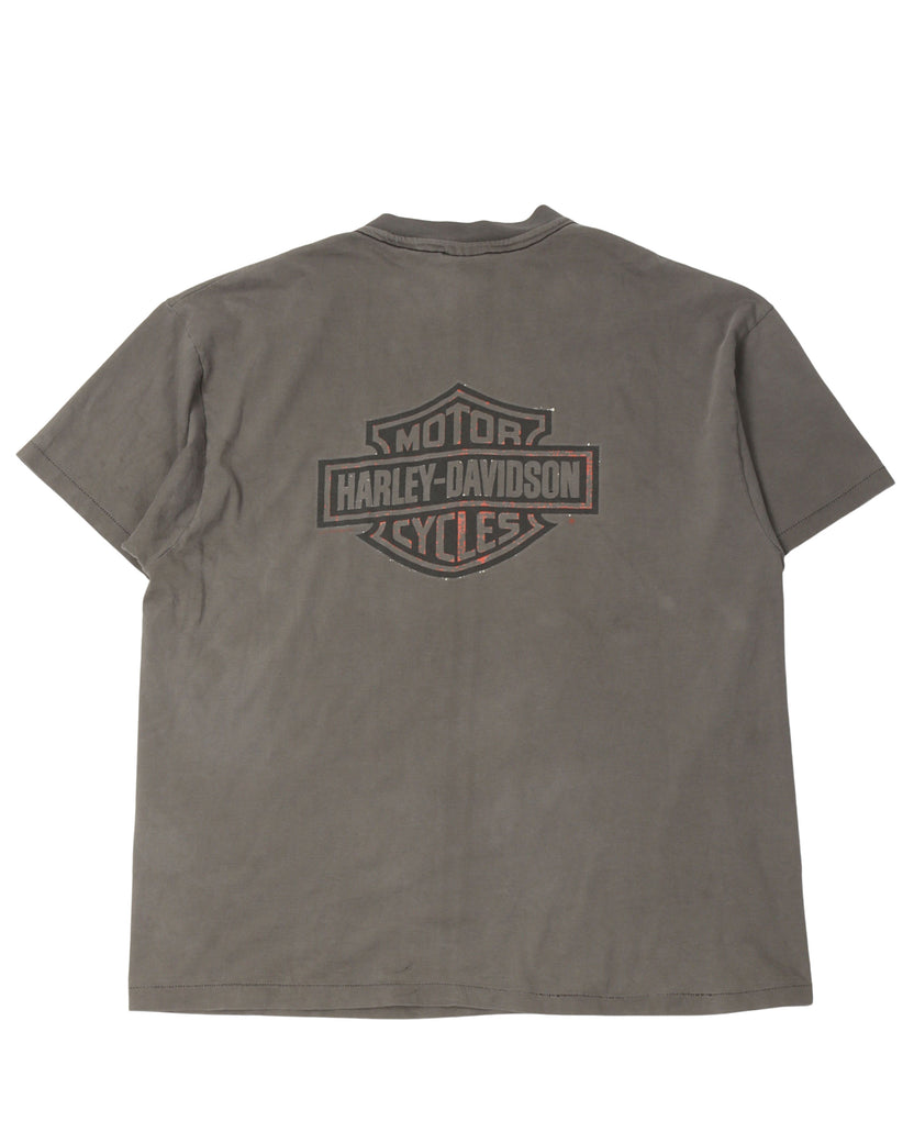 Harley Davidson Blue Flame Logo T-Shirt
