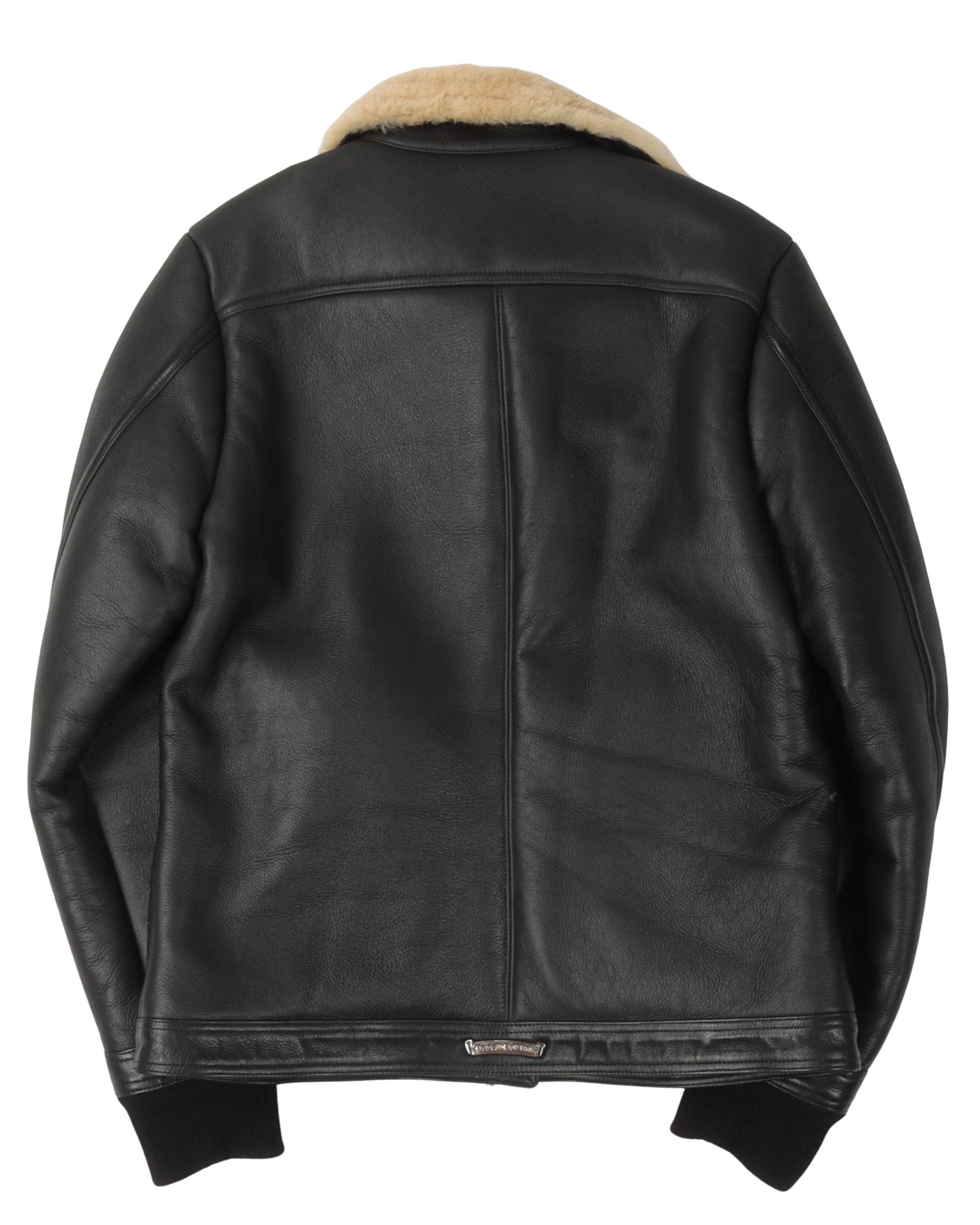 Shearling Leather Bomber Jacket