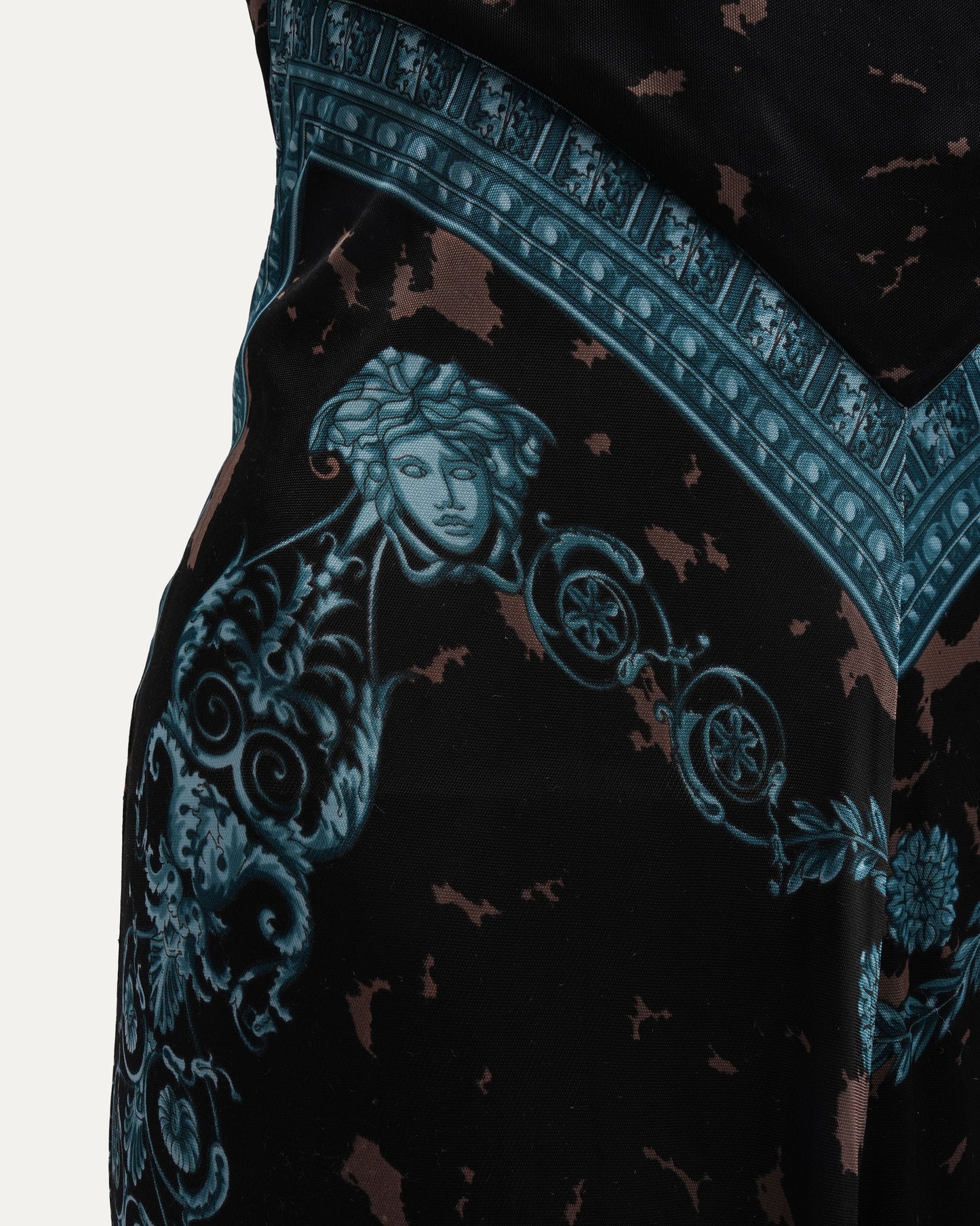 Printed Gown With Medusa Motif