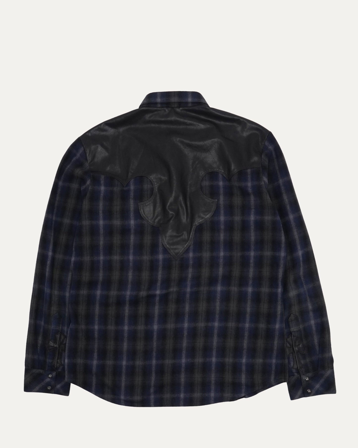 Leather Accent Fleur Yoke Flannel Shirt