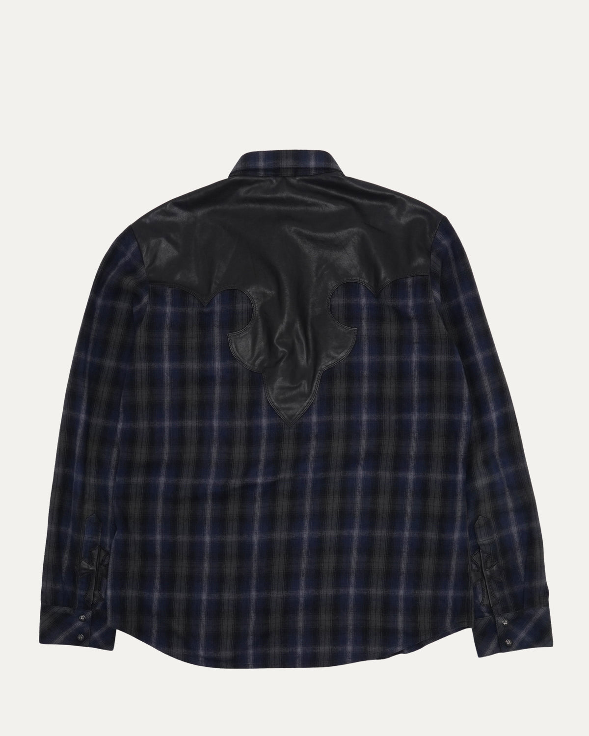 Leather Accent Fleur Yoke Flannel Shirt