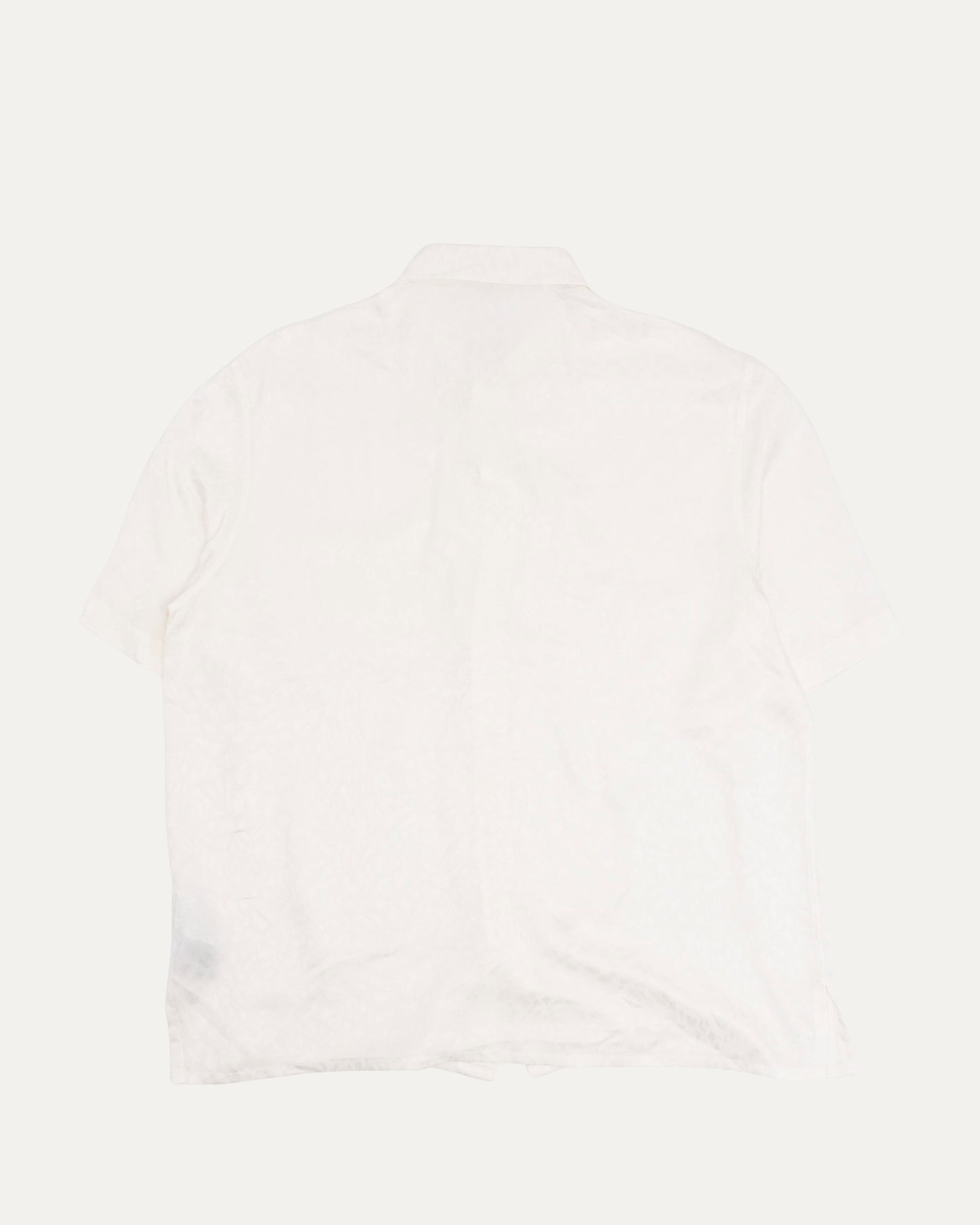 Tonal Leopard Silk Blend Short Sleeve Shirt