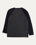 Silk Blend Cross Patch Long Sleeve Raglan T-Shirt