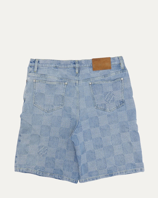 Damier 3D Light Denim Shorts