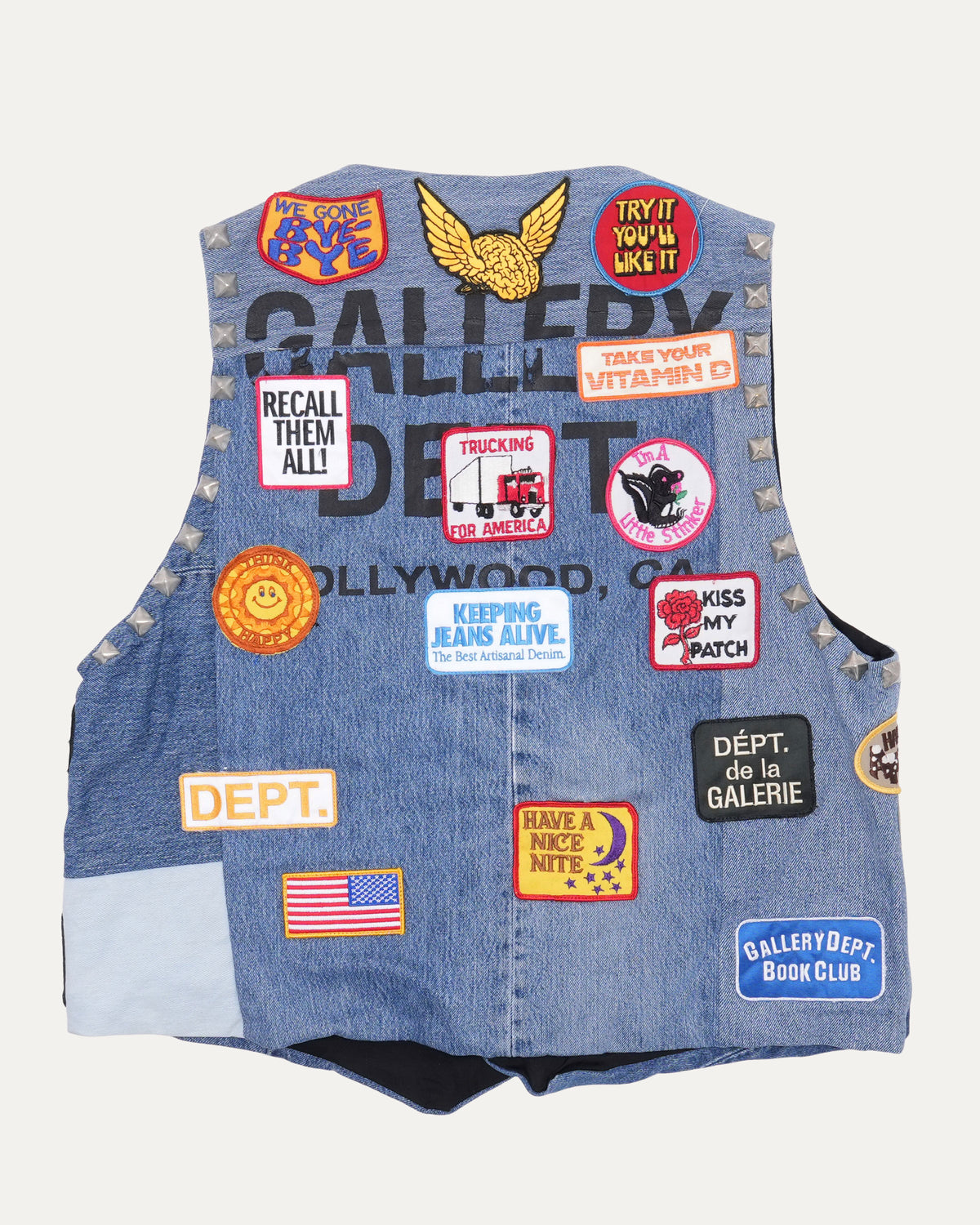 Studded Patchwork Vest