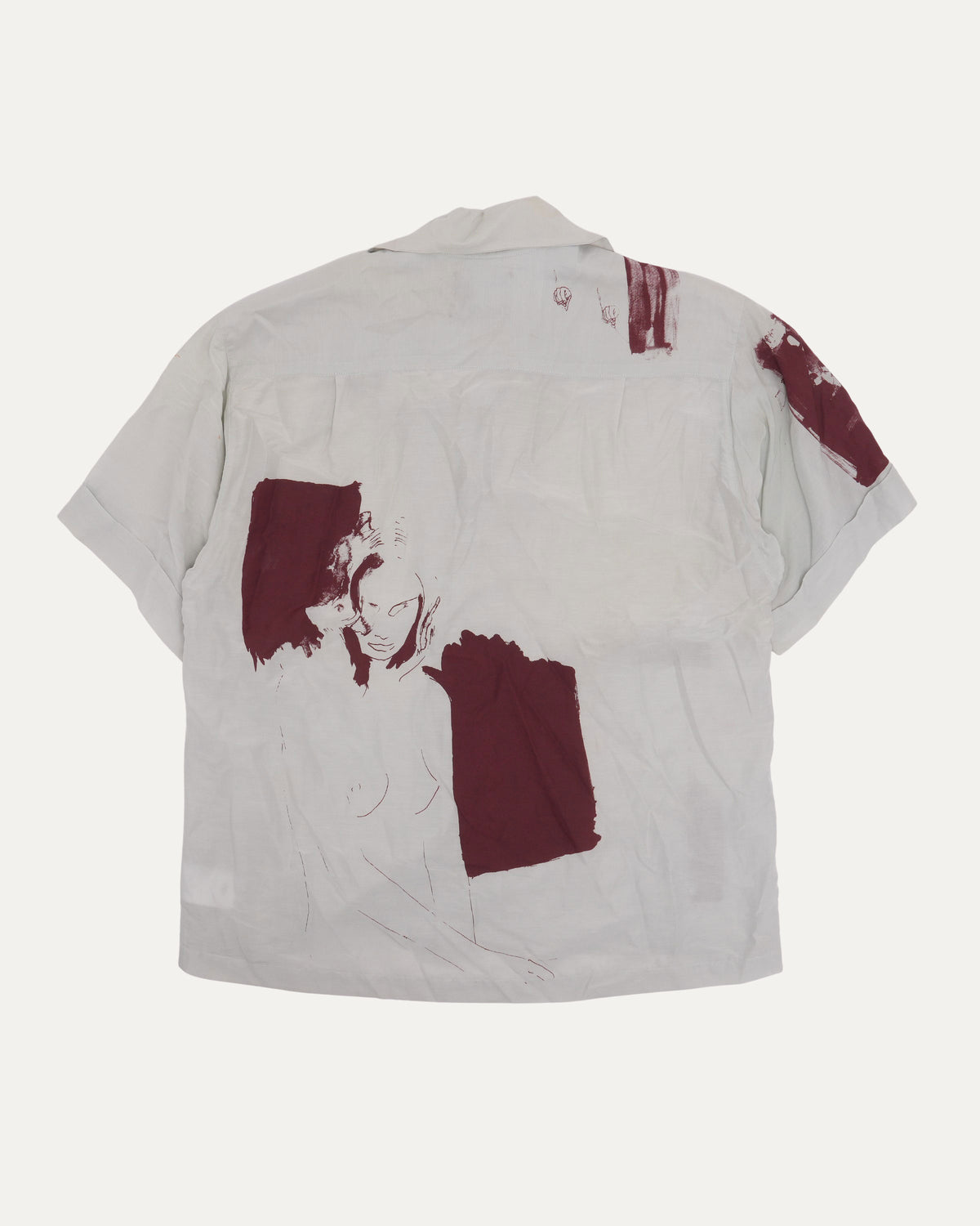 Silk Blend Printed Short Sleeve Shirt