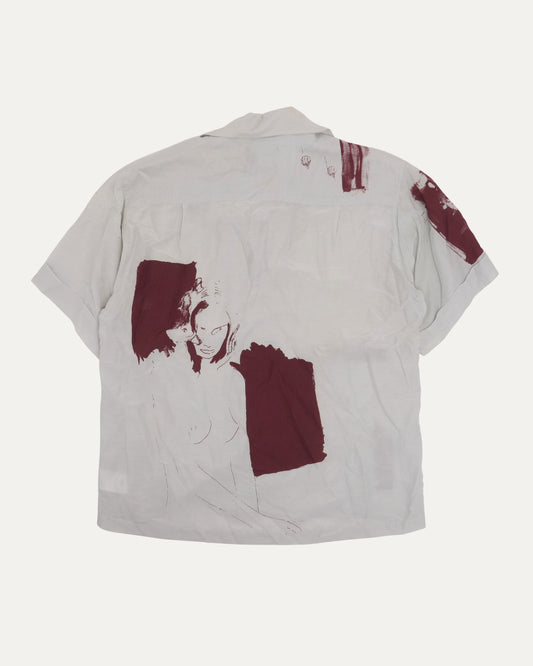 Silk Blend Printed Short Sleeve Shirt