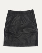Perforated Leather Cargo Skirt