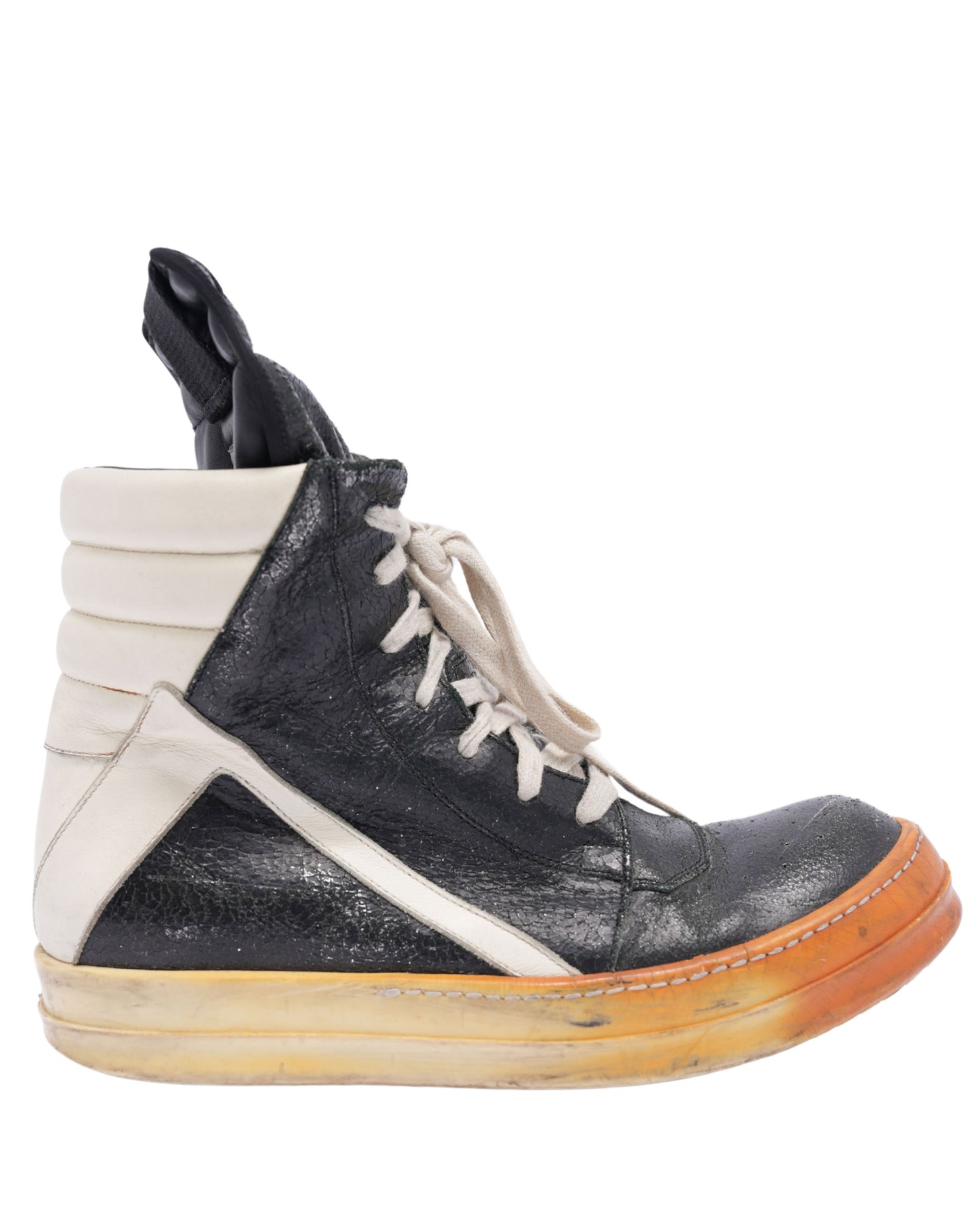 Blistered Leather Geobasket Sneakers