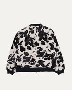 Cow Print Pony Hair Leather Bomber Jacket
