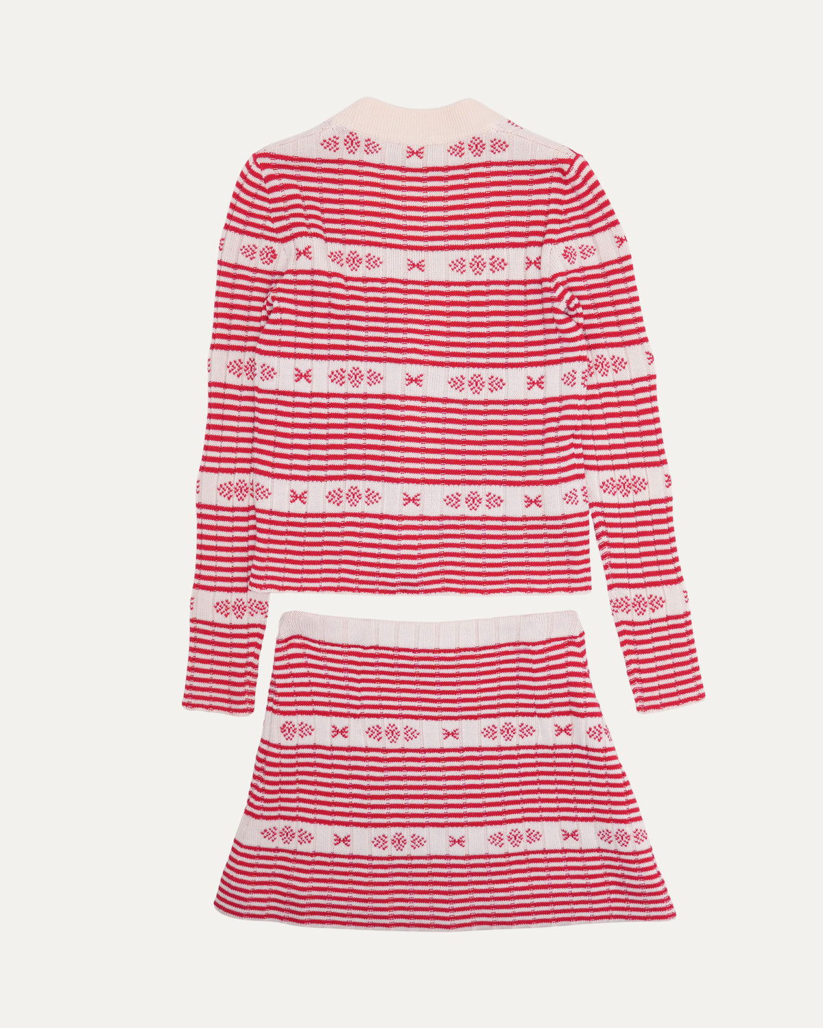 Striped Knit Sweater Skirt Set