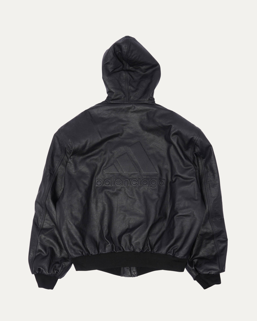 Balenciaga Adidas Leather Hooded Jacket