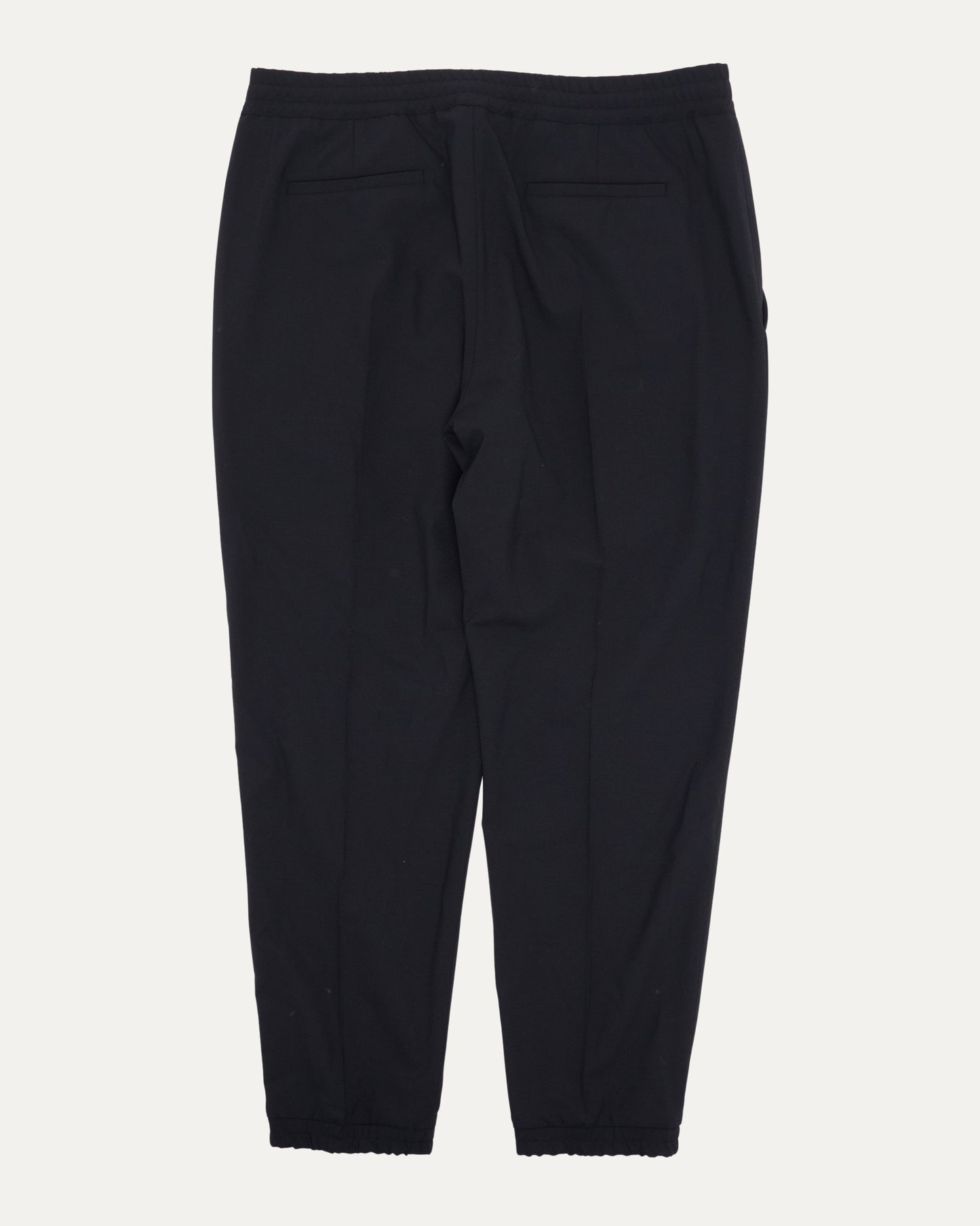 Wool Blend Pleated Drawstring Track Pants