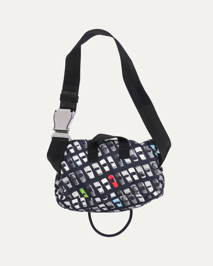 Car-Print Beak Belt Bag