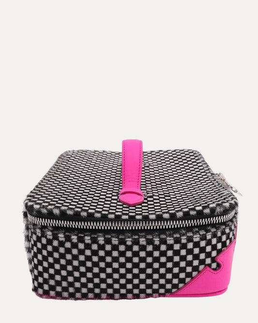 Houndstooth Pony Hair Jewelry Case