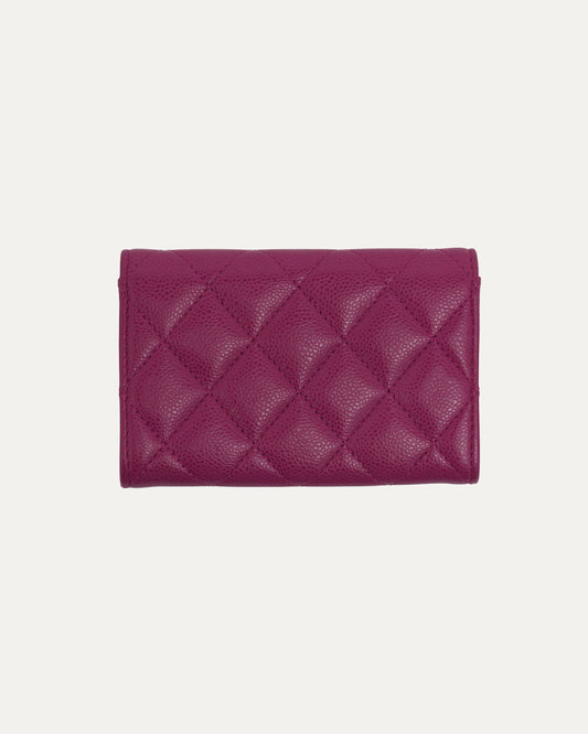 Quilted Caviar Flap Wallet