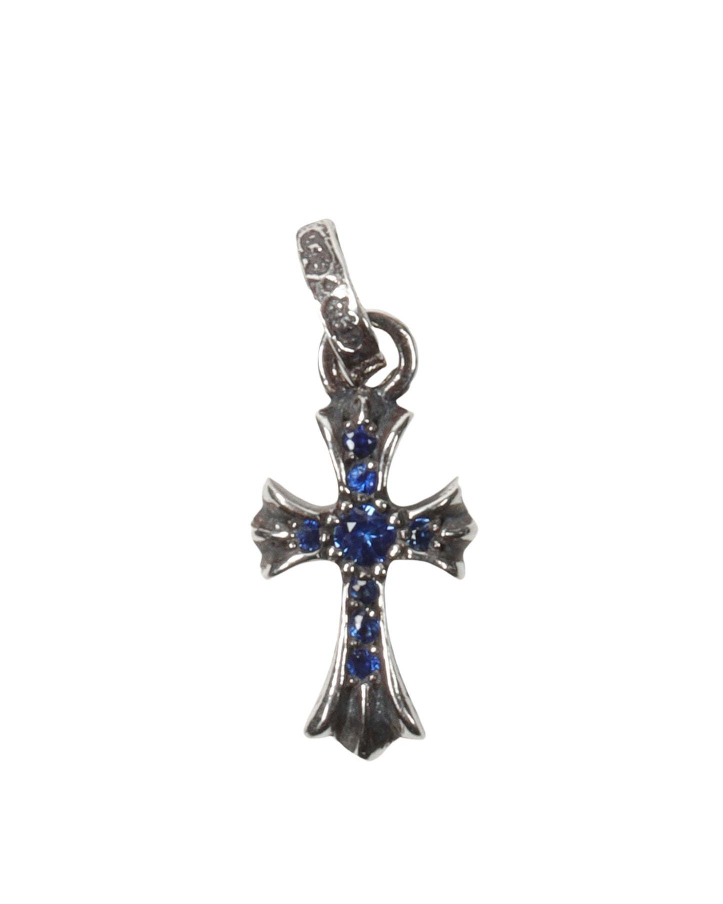 Baby Fat Blue Sapphire Cross Pendant