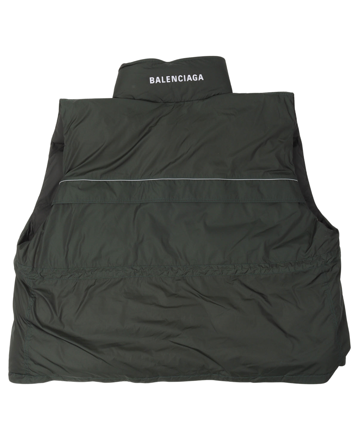 Oversized Logo Printed Padded Vest