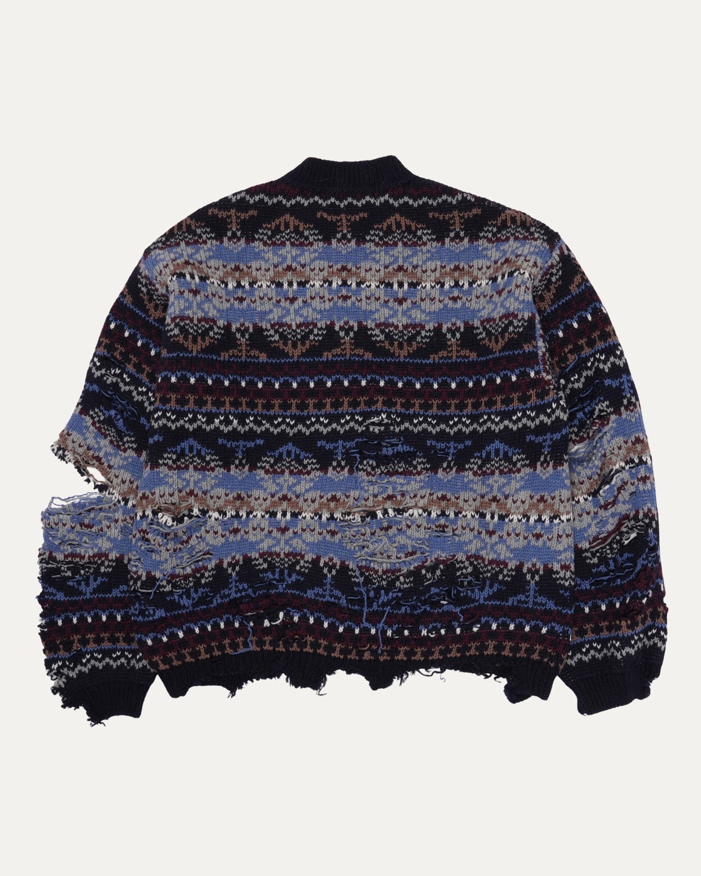 Destroyed Fair Isle Wool-Blend Sweater