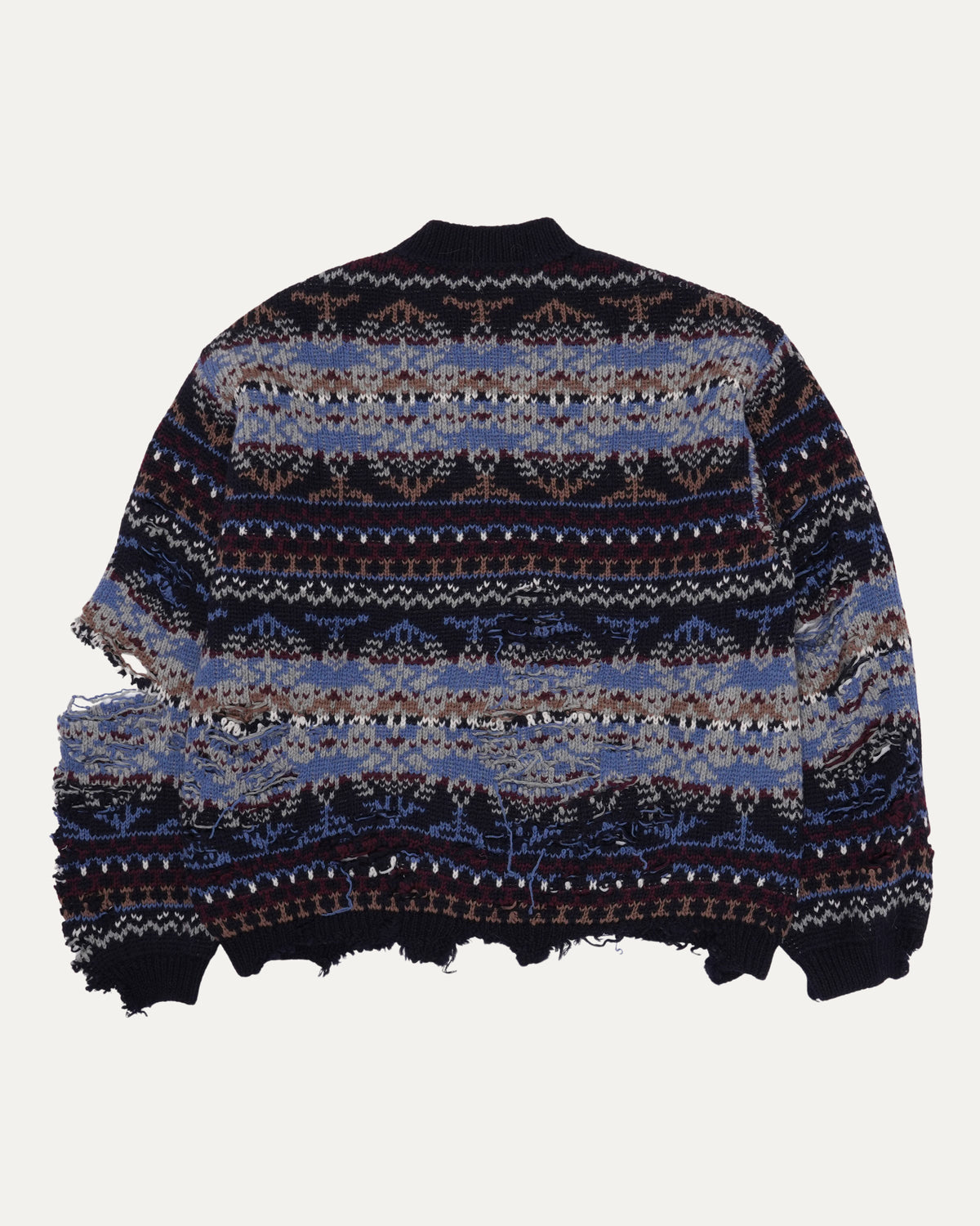 Destroyed Fair Isle Wool-Blend Sweater