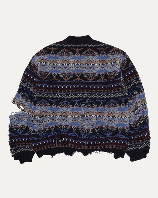 Destroyed Fair Isle Wool-Blend Sweater