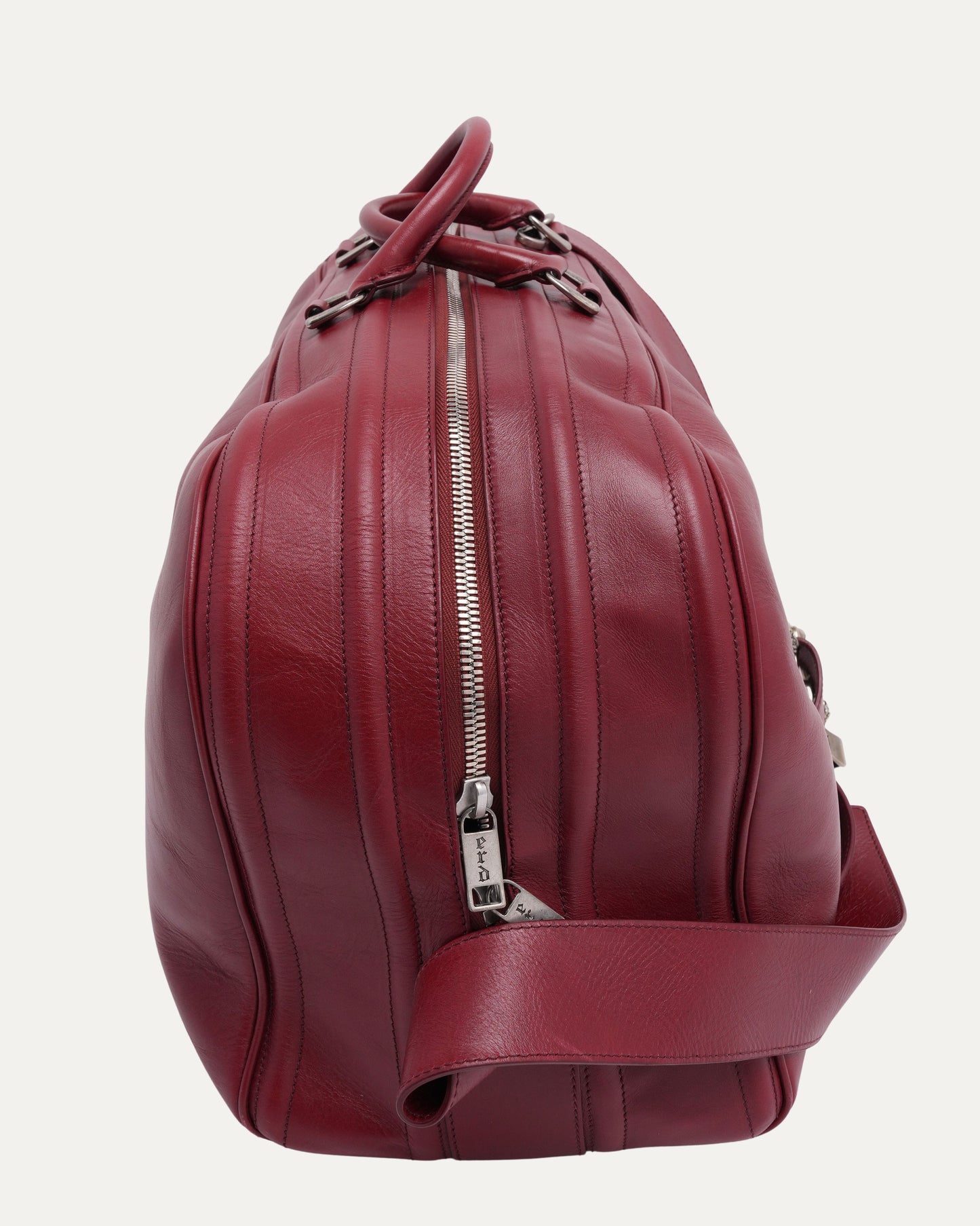 Leather Rose Buckle Weekender Bag