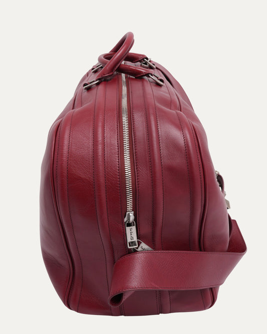 Leather Rose Buckle Weekender Bag
