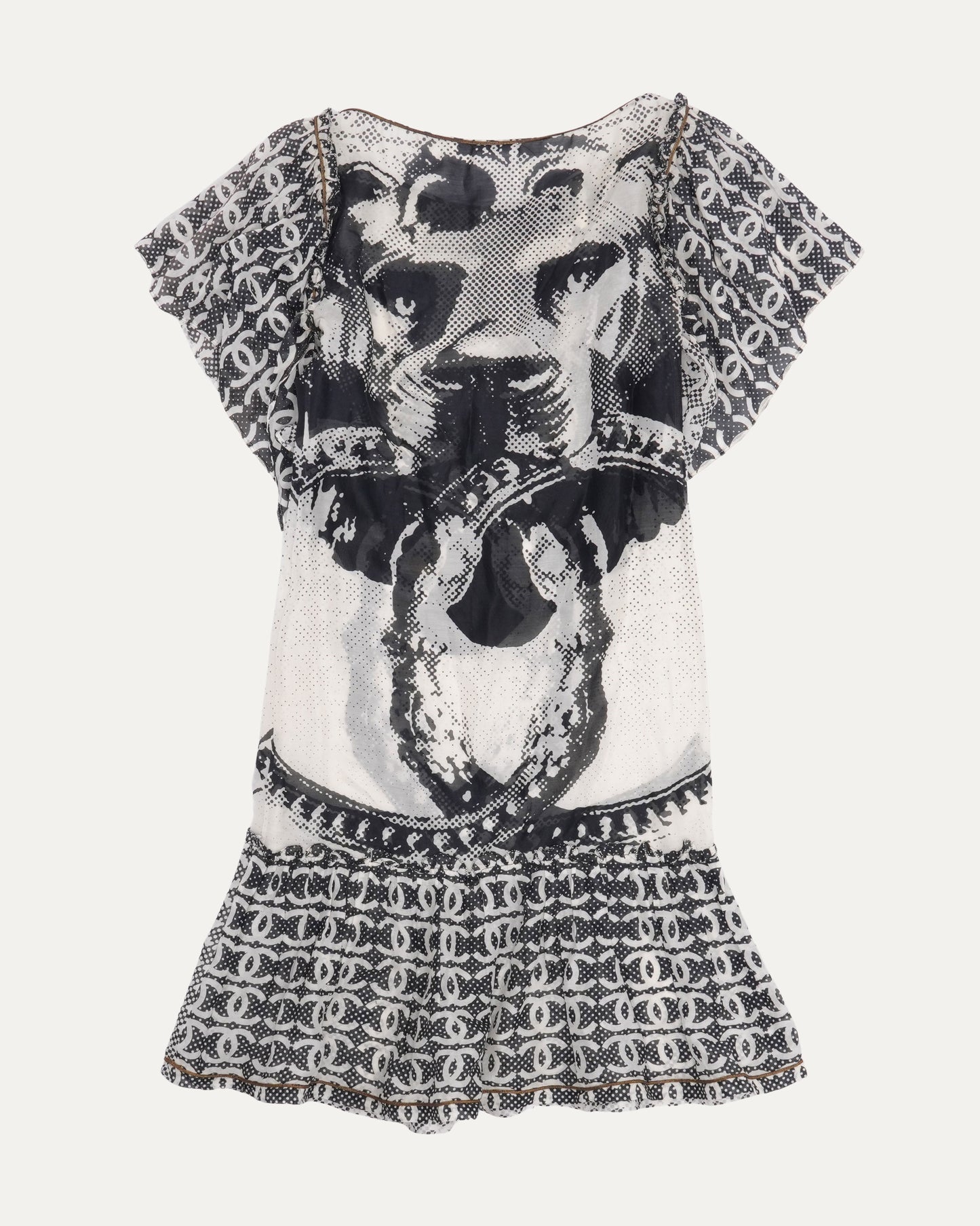 Lion Print Silk-Blend Dress