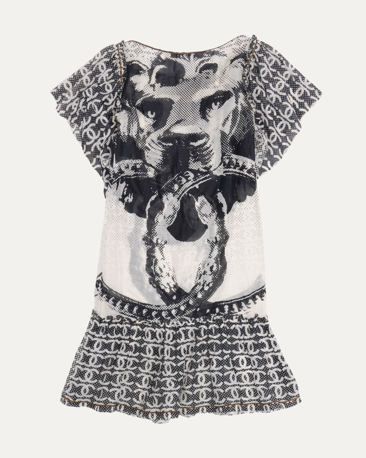 Lion Print Silk-Blend Dress