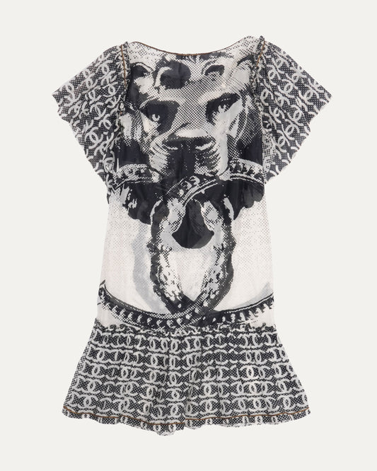 Lion Print Silk-Blend Dress