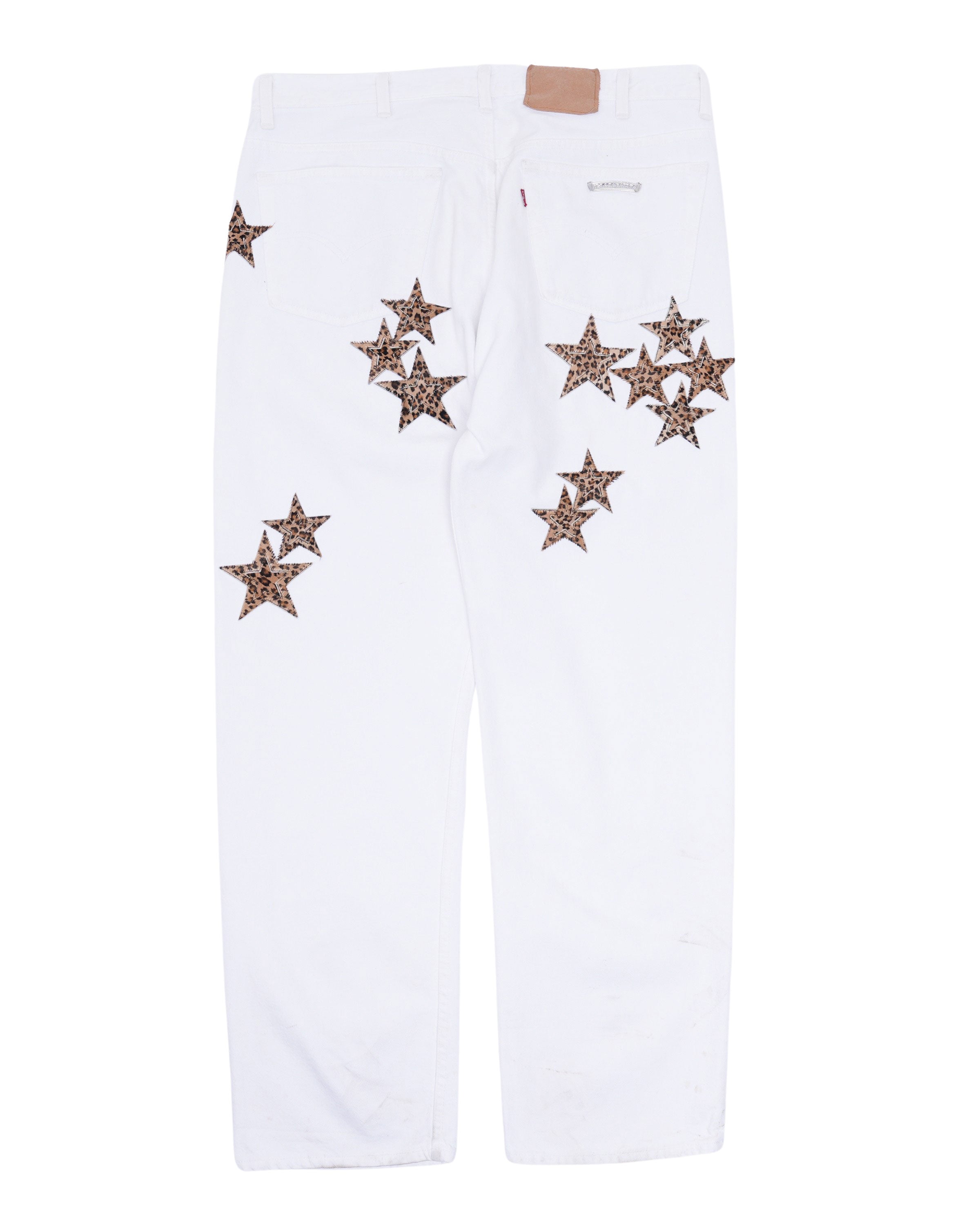 Silver Embellished Levi's Star Patch Jeans