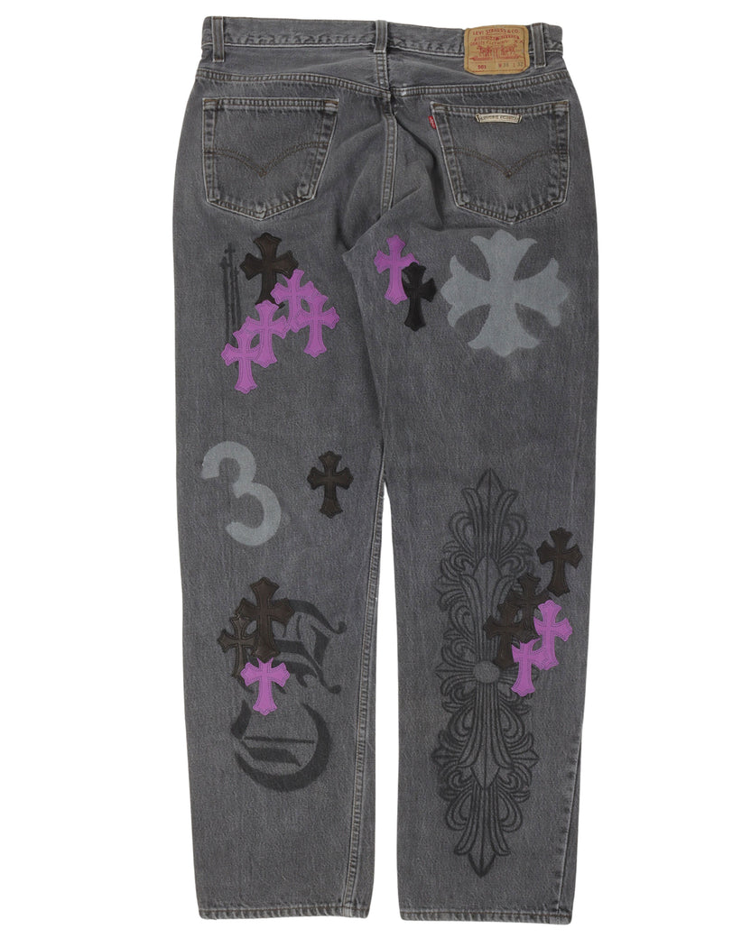 Online Exclusive Cross Patch Stencil Jeans