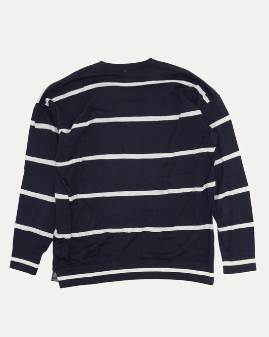 Cashmere Blend Striped Logo Sweater