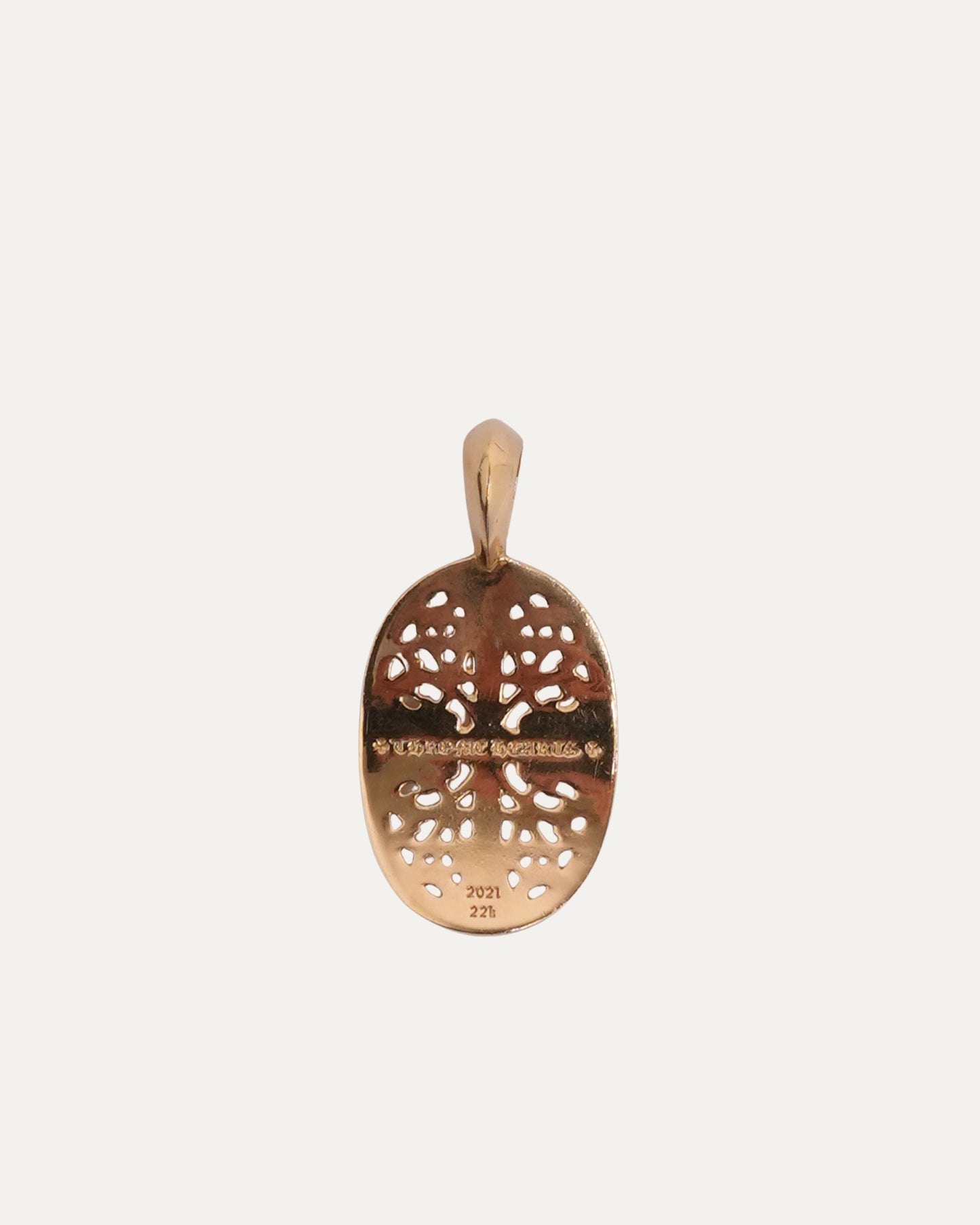 Gold Oval Cross Pendant