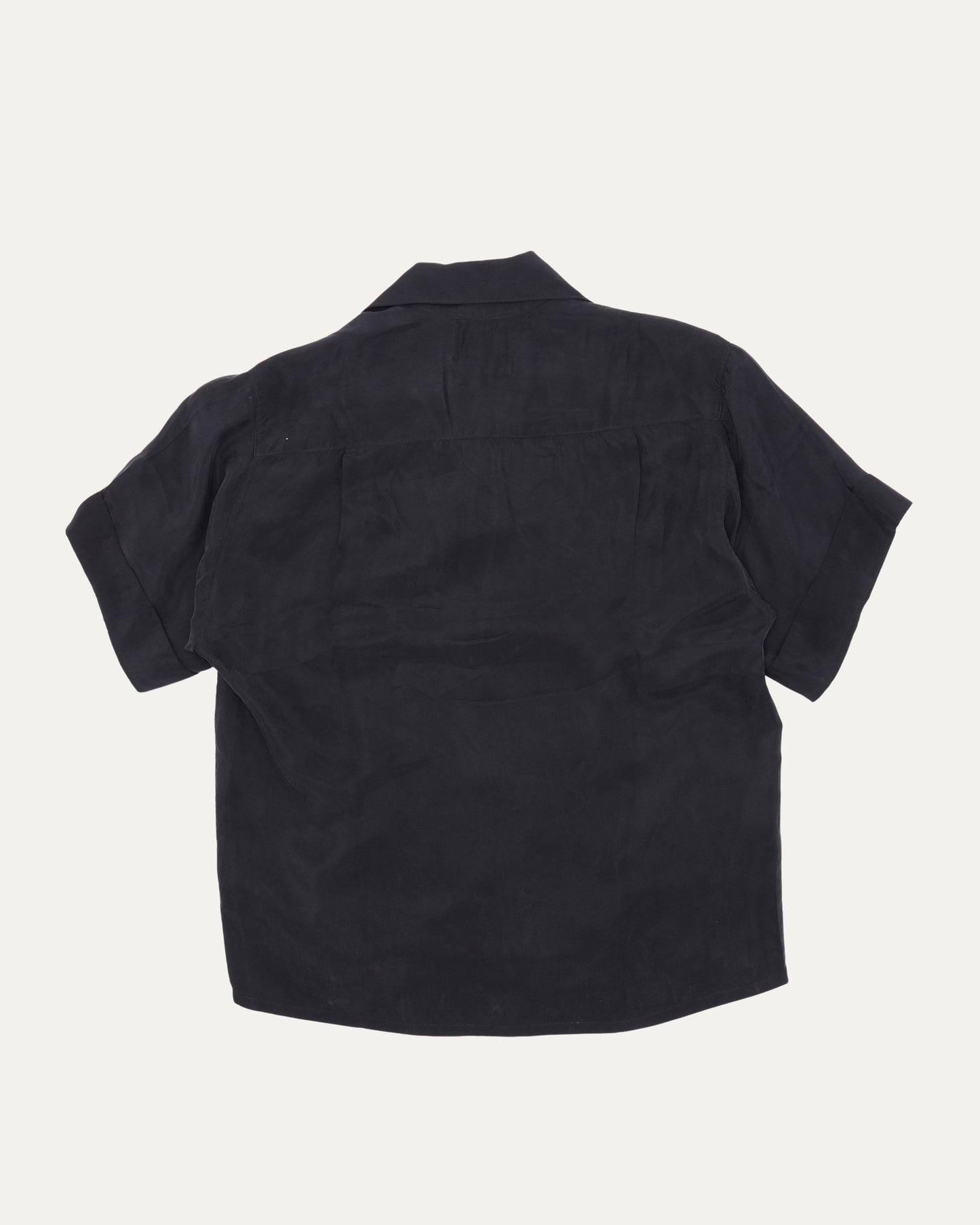 Rose Embroidered Camp Collar Shirt