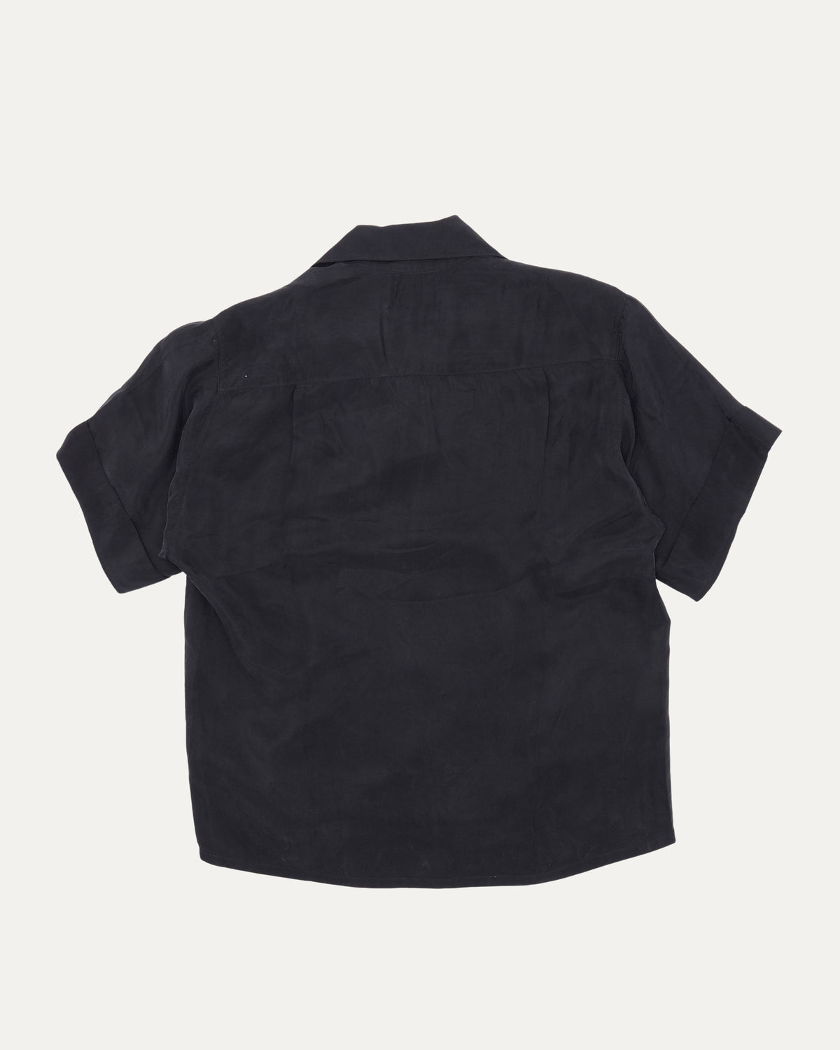 Rose Embroidered Camp Collar Shirt